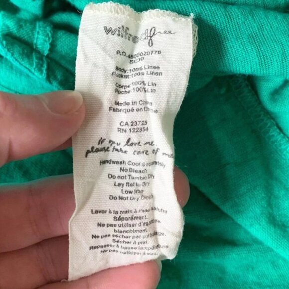 Aritzia Wilfred Free Linen Muscle T-shirt Tee Sleeveless Green Size XXS - Picture 9 of 10